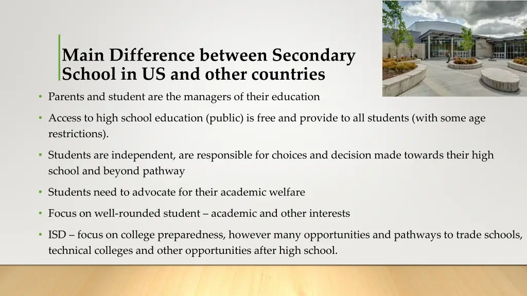 main difference between secondary school
