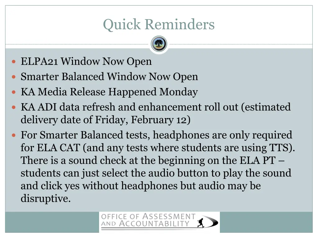 quick reminders