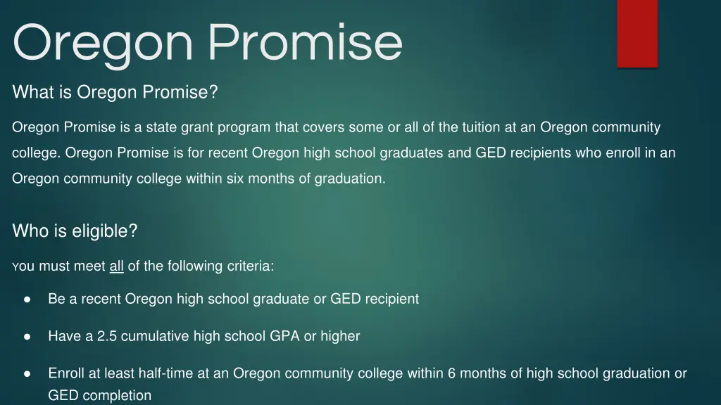 oregon promise