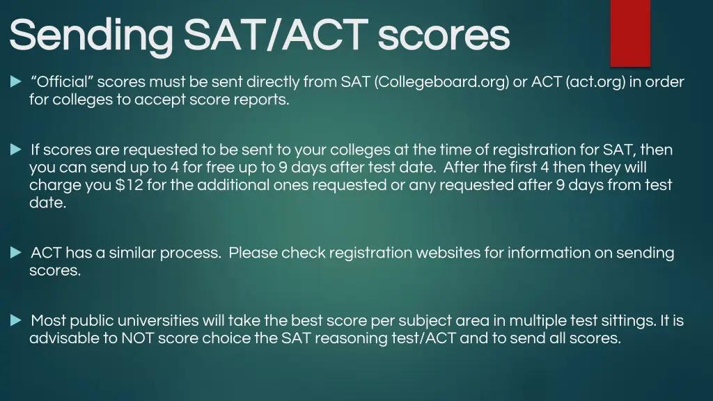 sending sat act scores sending sat act scores