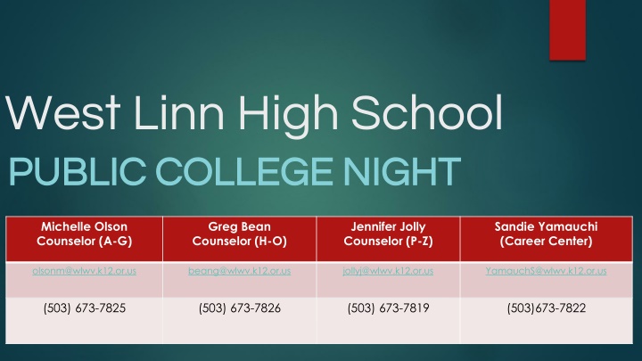 west linn high school public college night public