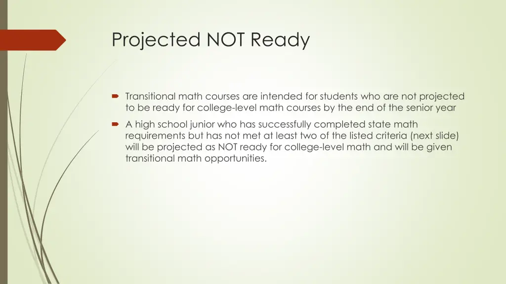 projected not ready