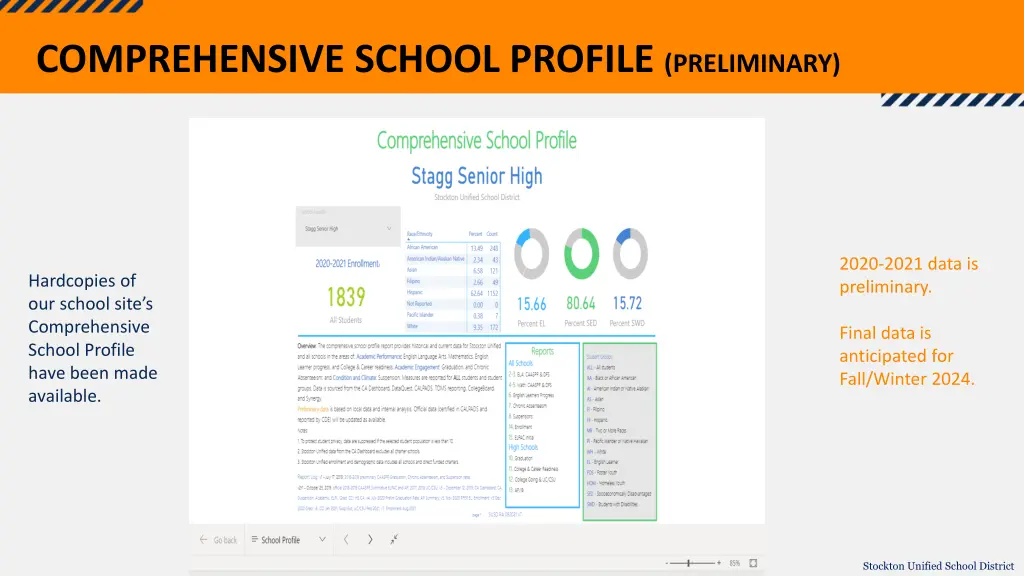 comprehensive school profile preliminary