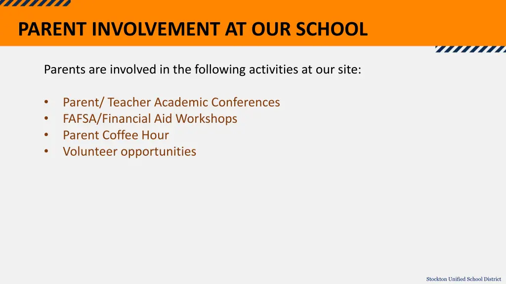 parent involvement at our school