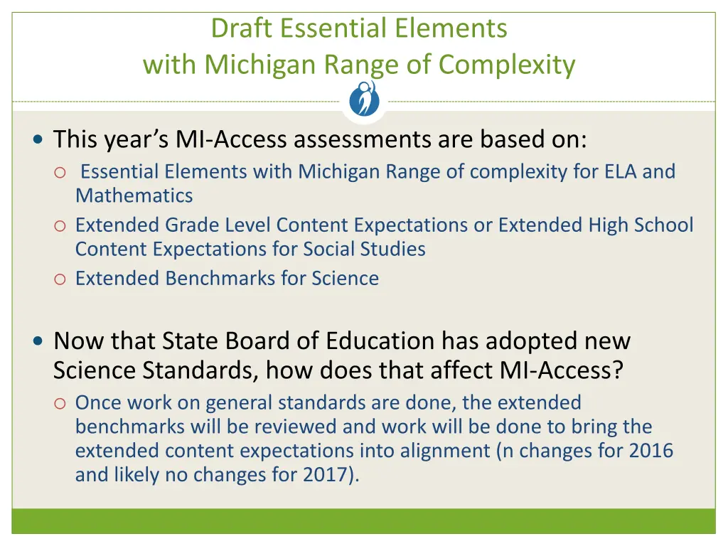 draft essential elements with michigan range 1