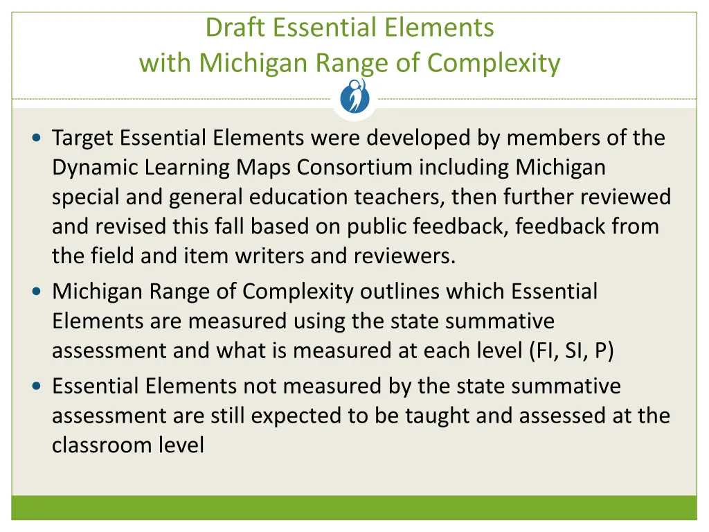 draft essential elements with michigan range