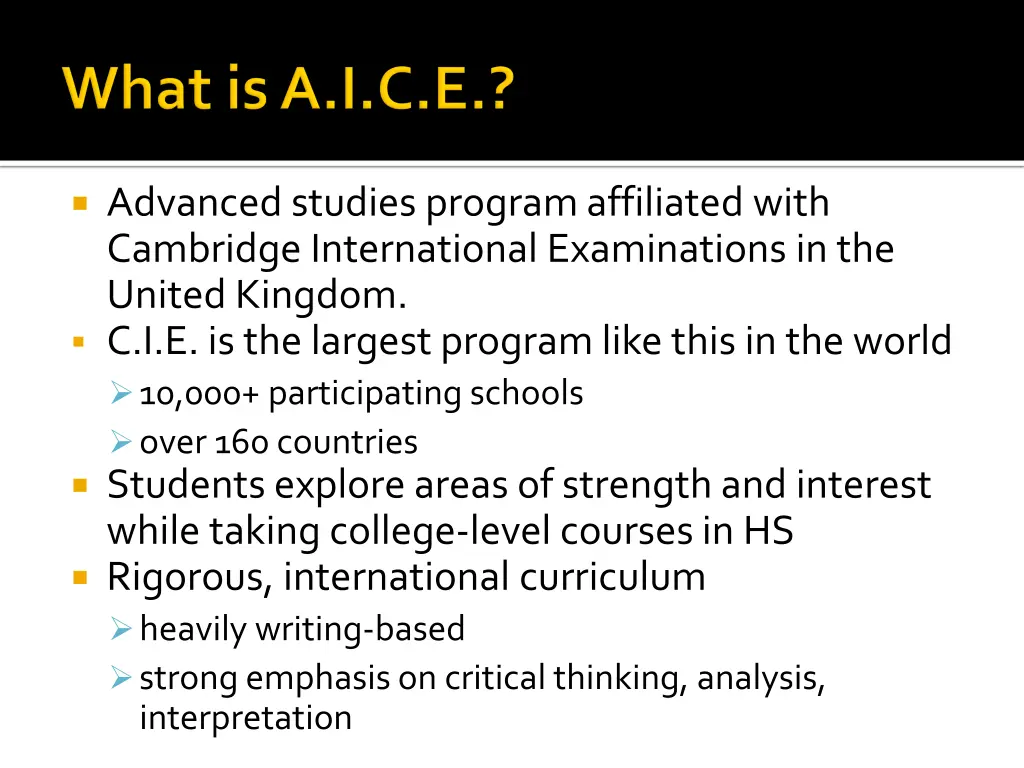advanced studies program affiliated with