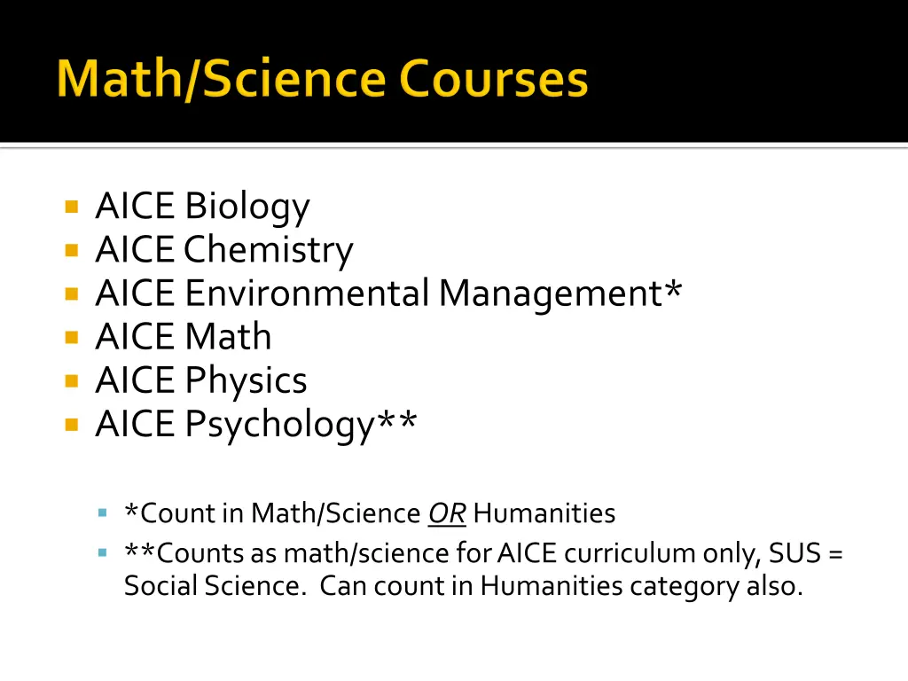 aice biology aice chemistry aice environmental