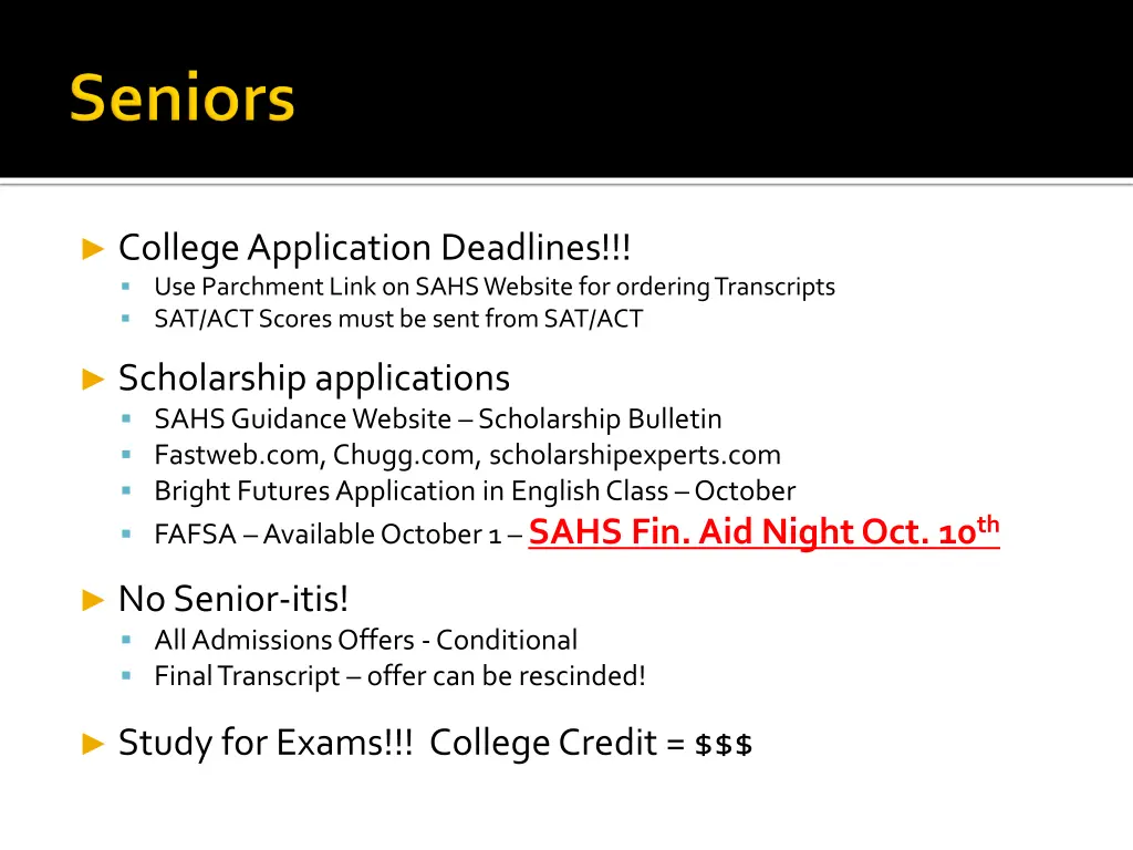 college application deadlines use parchment link