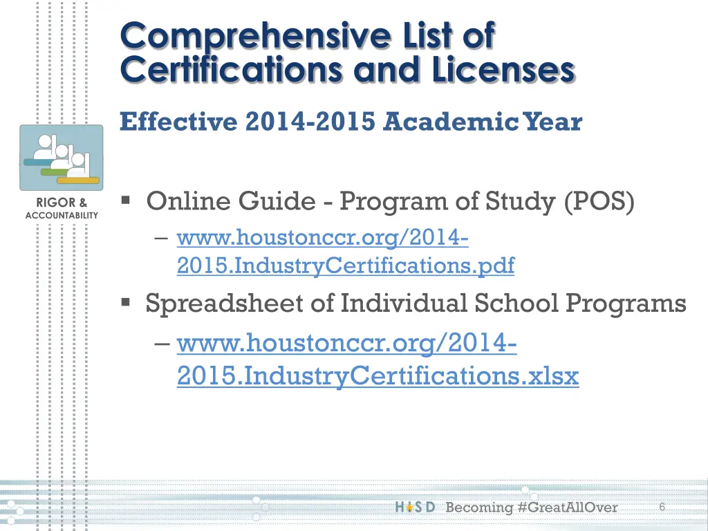 comprehensive list of certifications and licenses