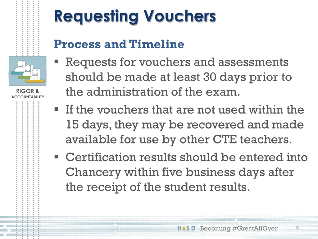 requesting vouchers