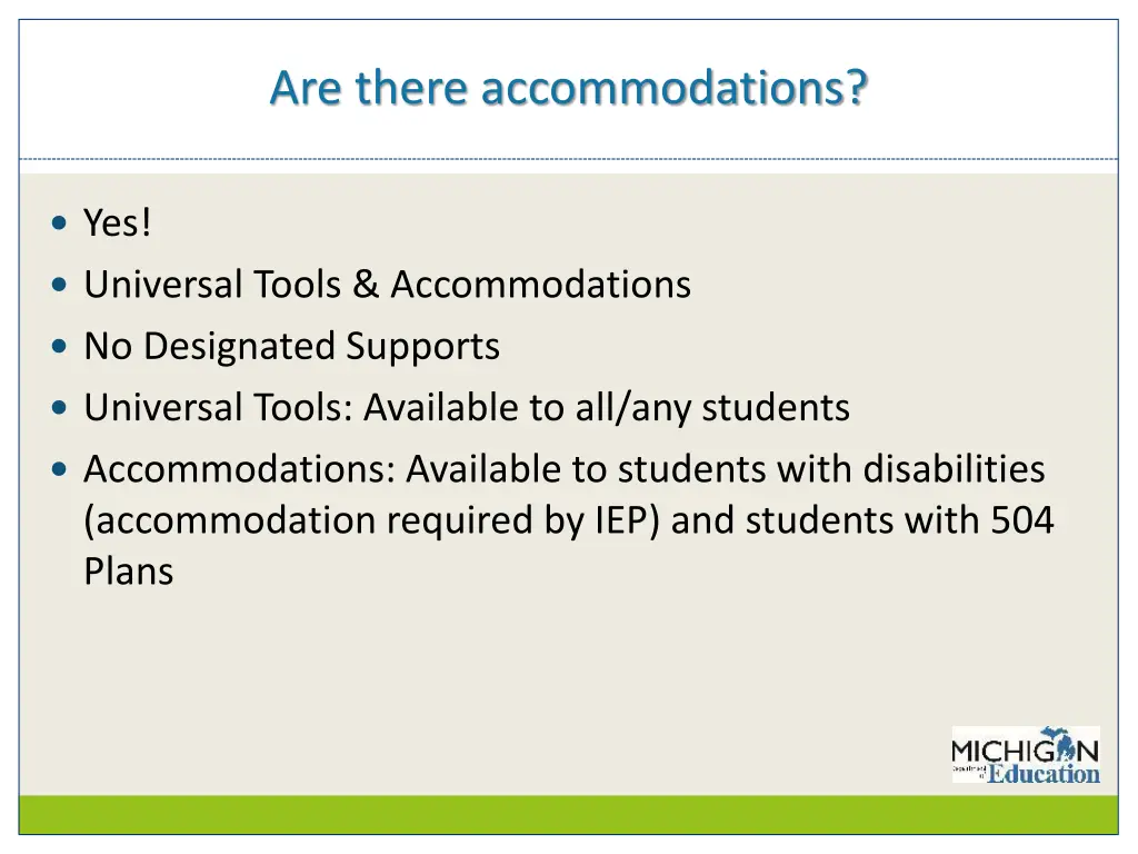 are there accommodations