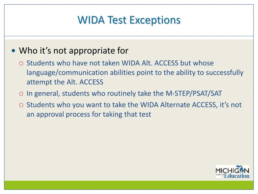 wida test exceptions 2