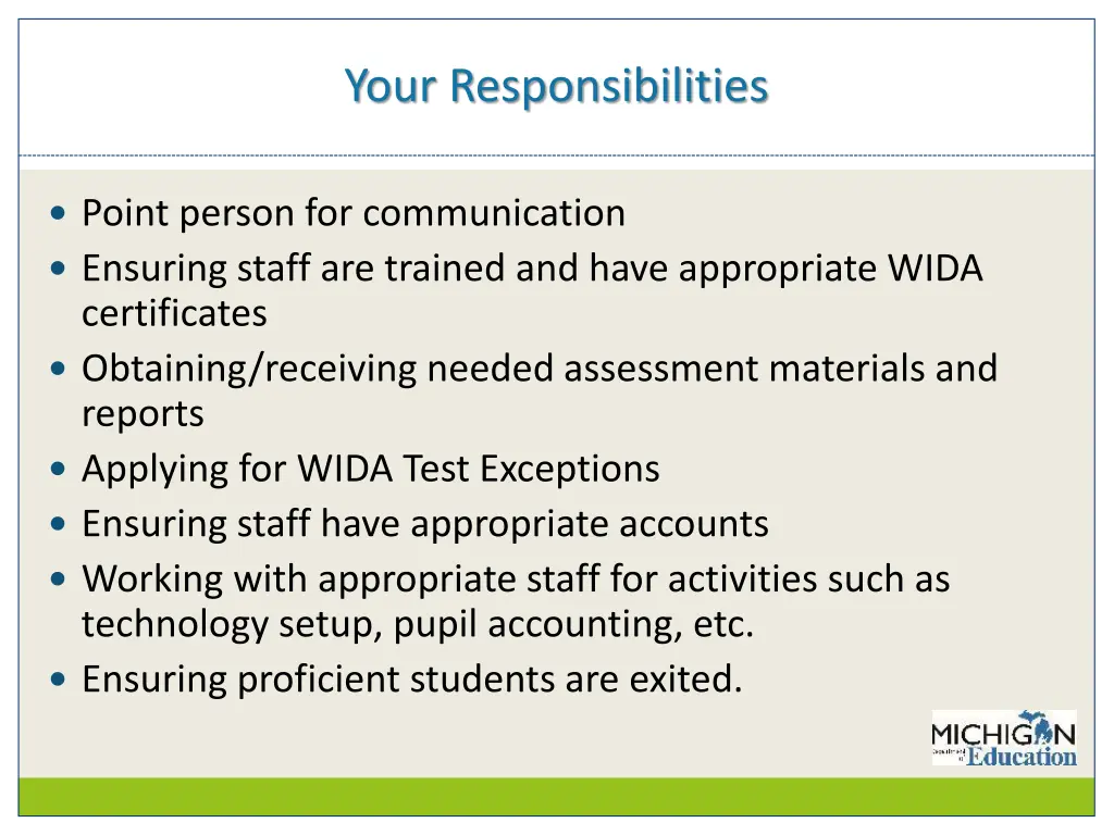 your responsibilities