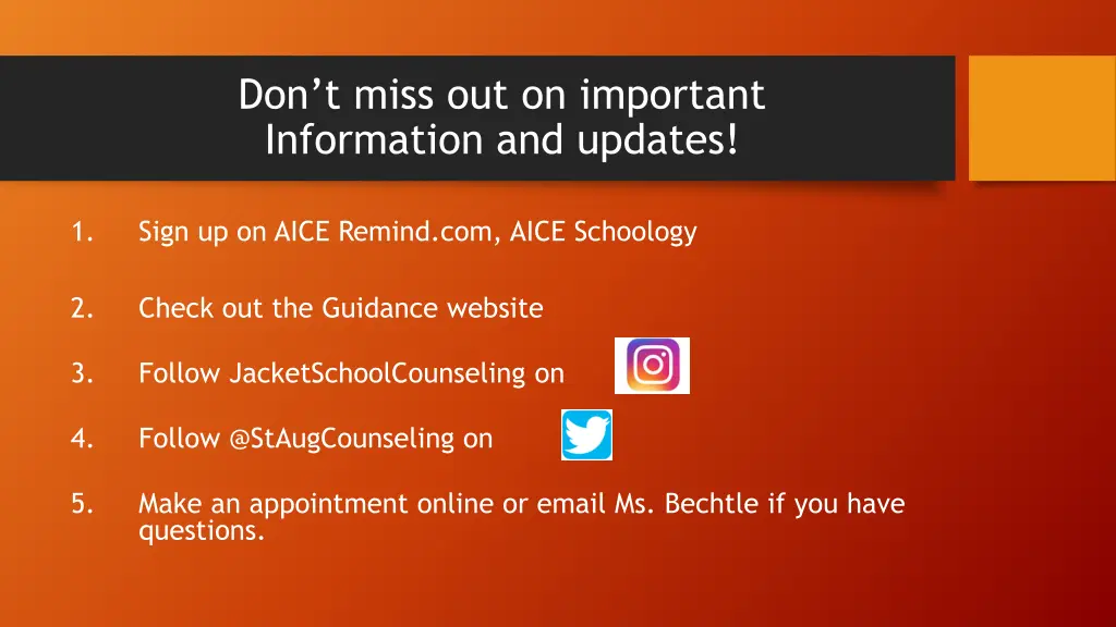 don t miss out on important information