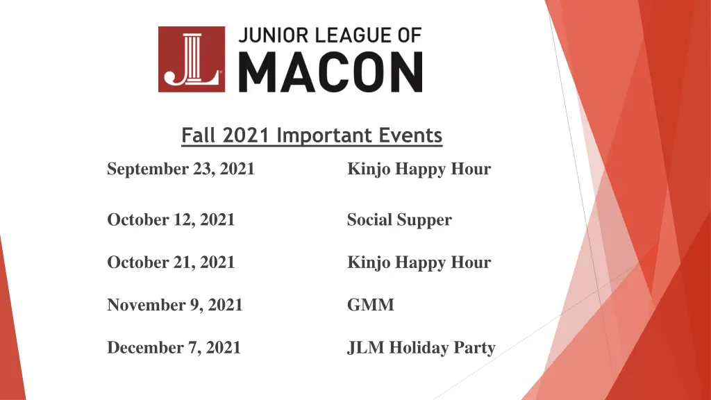 fall 2021 important events