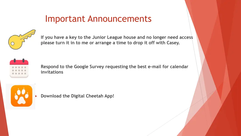 important announcements