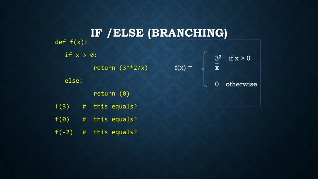 if else branching