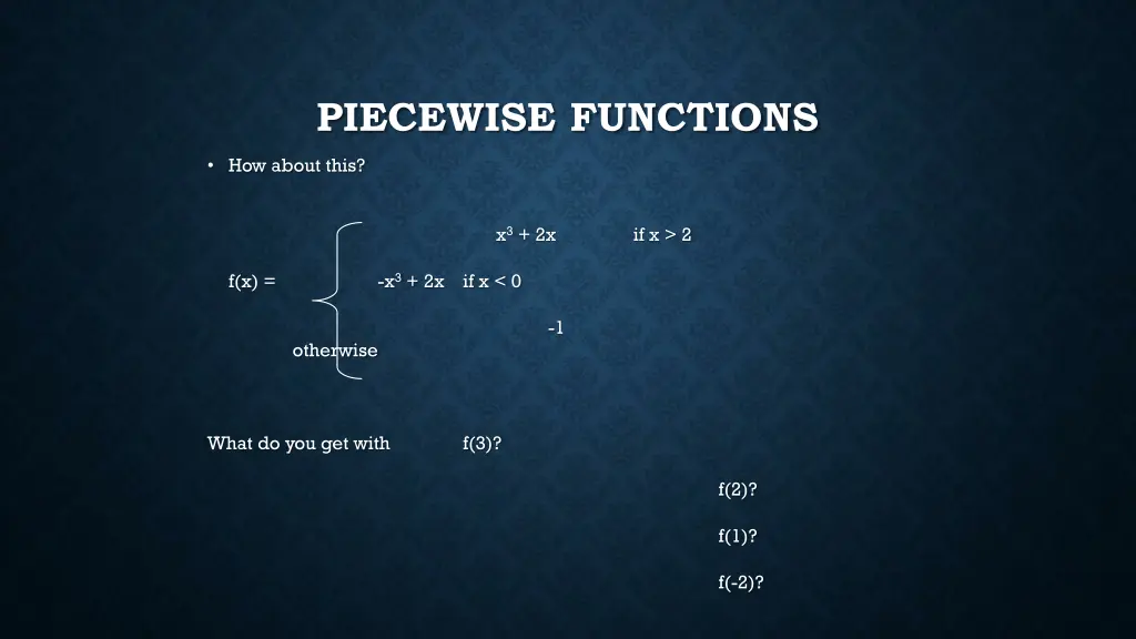 piecewise functions