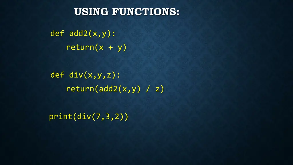 using functions 1