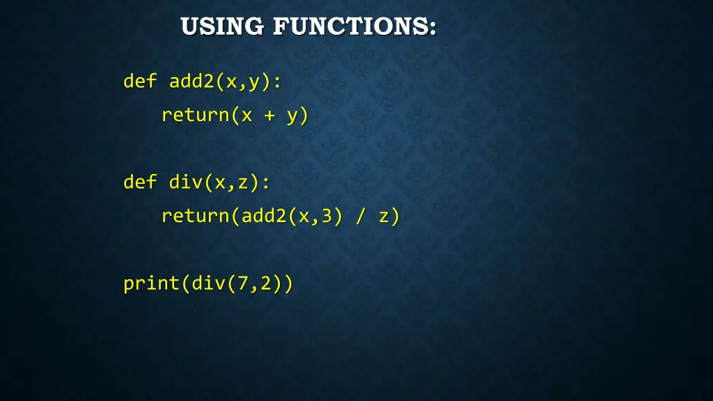 using functions 2