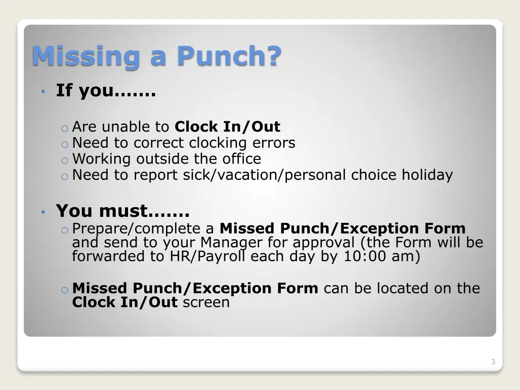 missing a punch