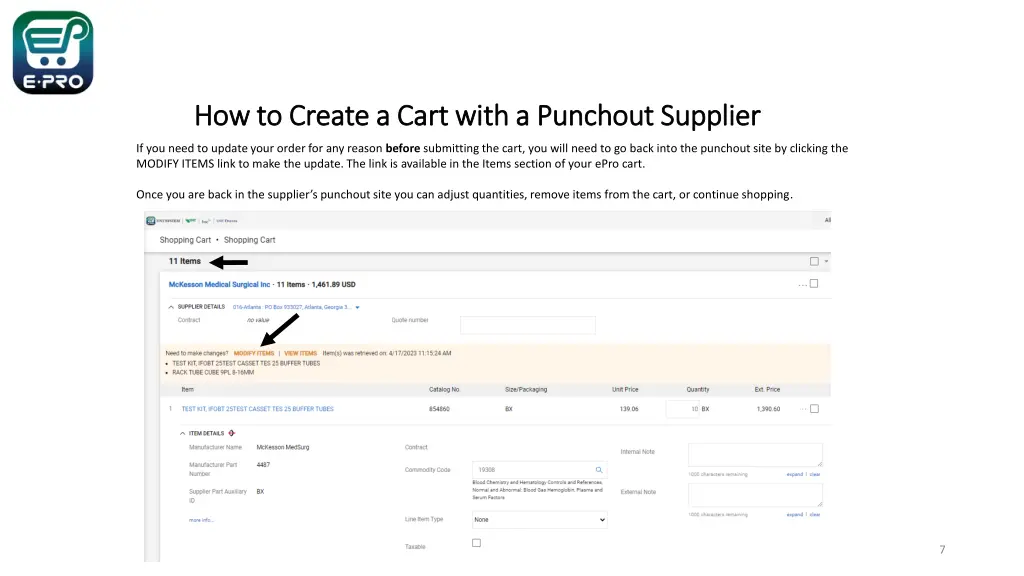 how to create a cart with a punchout supplier 4