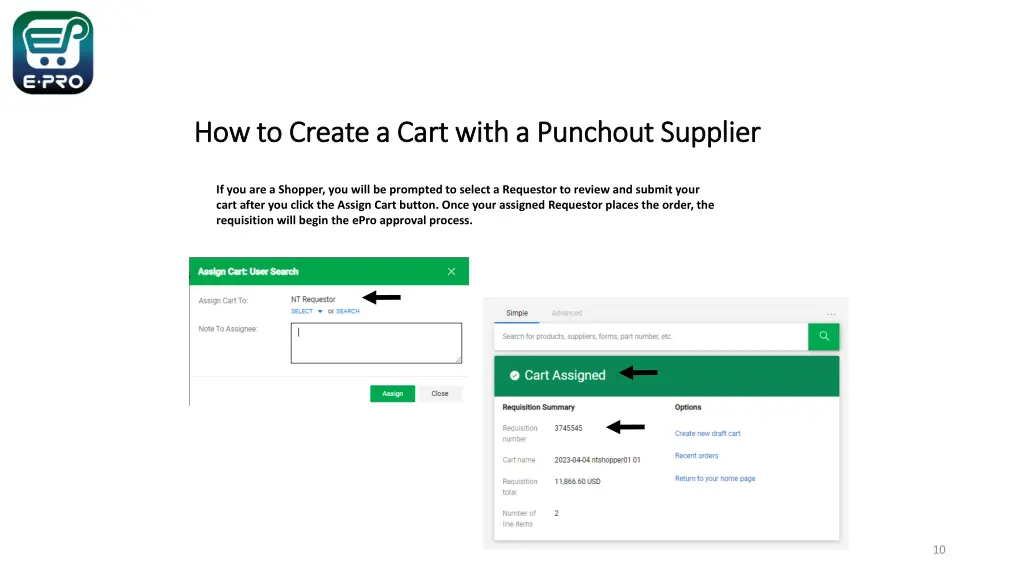 how to create a cart with a punchout supplier 7