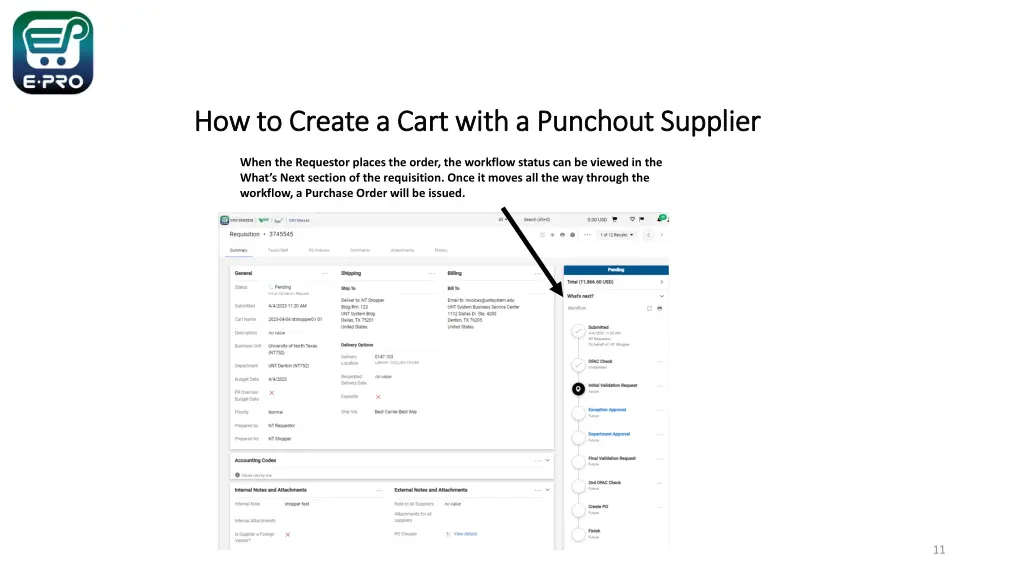 how to create a cart with a punchout supplier 8