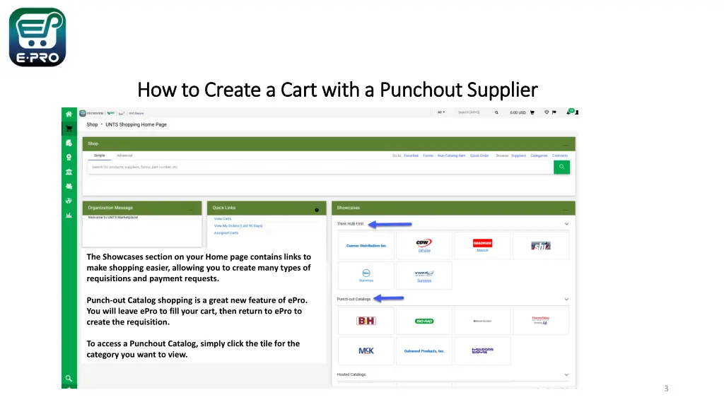 how to create a cart with a punchout supplier