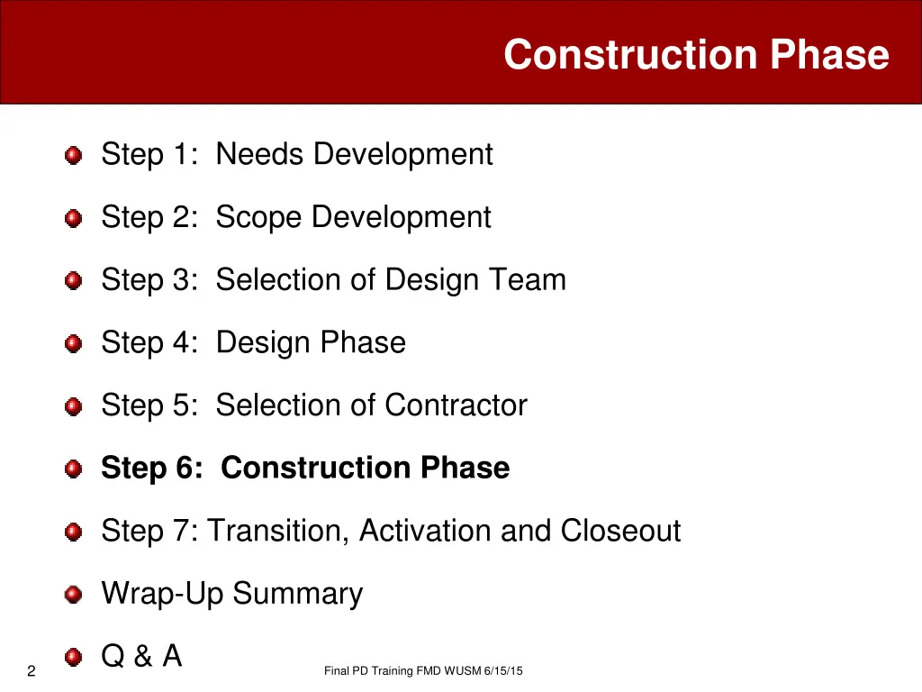 construction phase