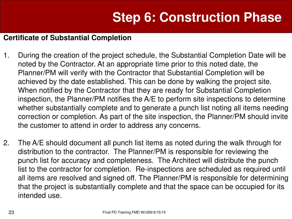 step 6 construction phase 20