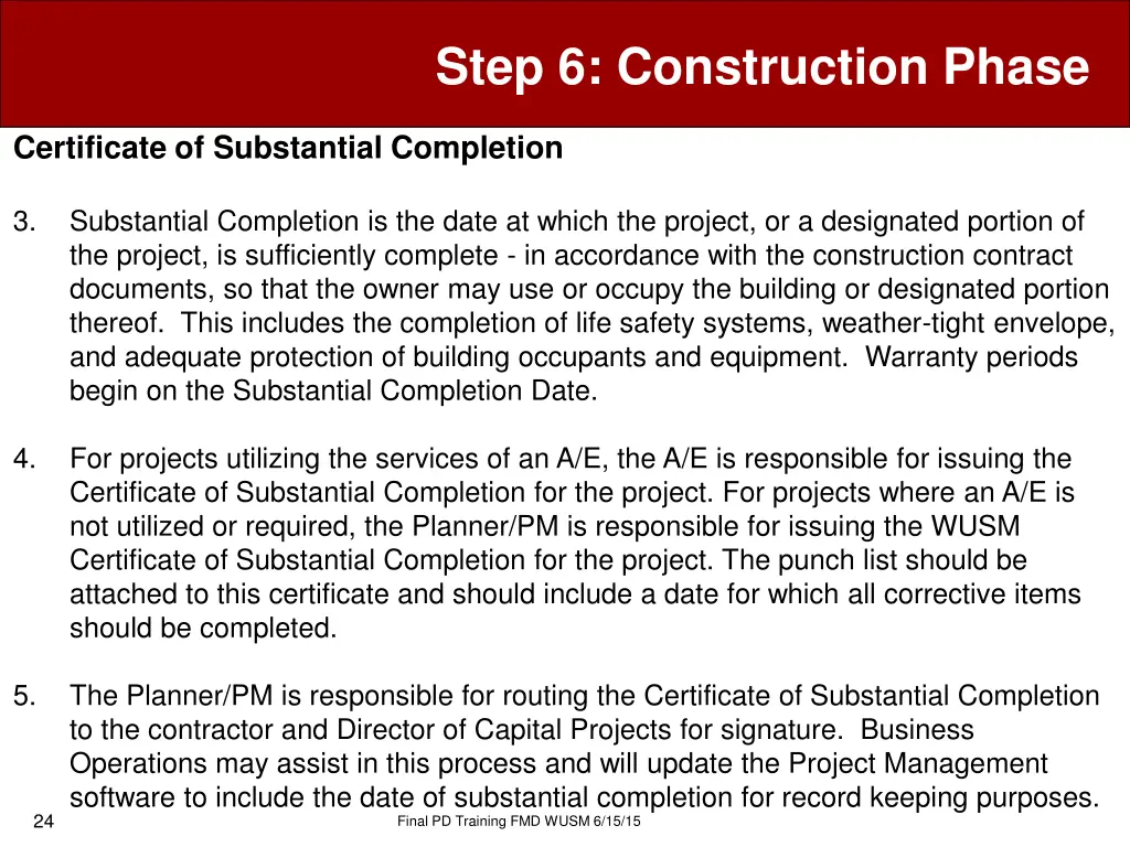 step 6 construction phase 21