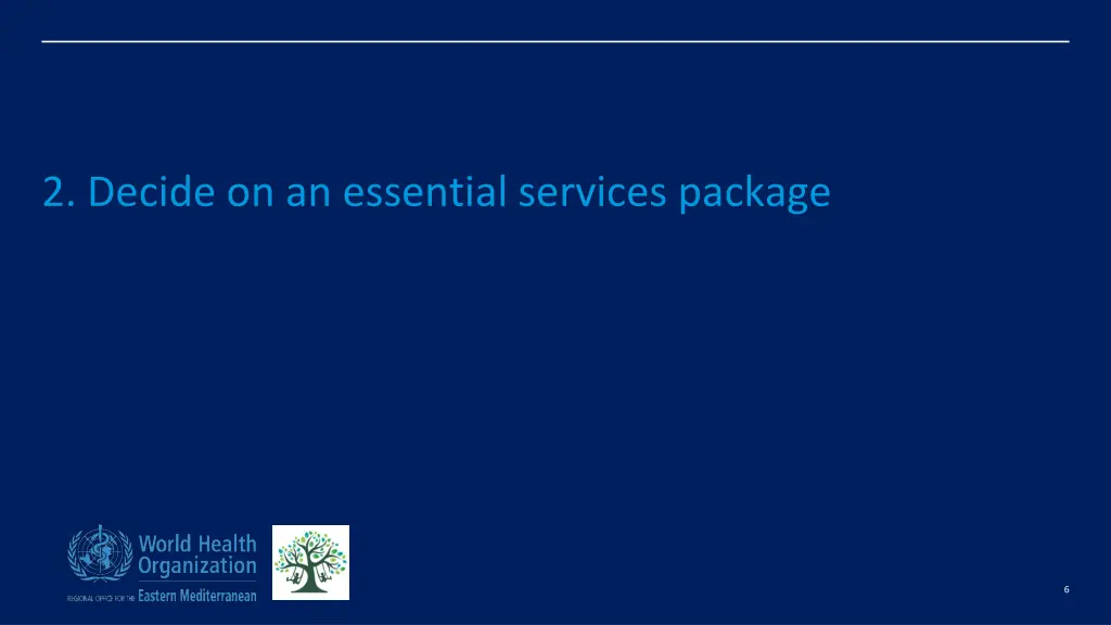 2 decide on an essential services package