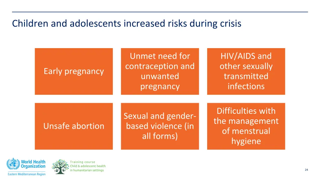 children and adolescents increased risks during