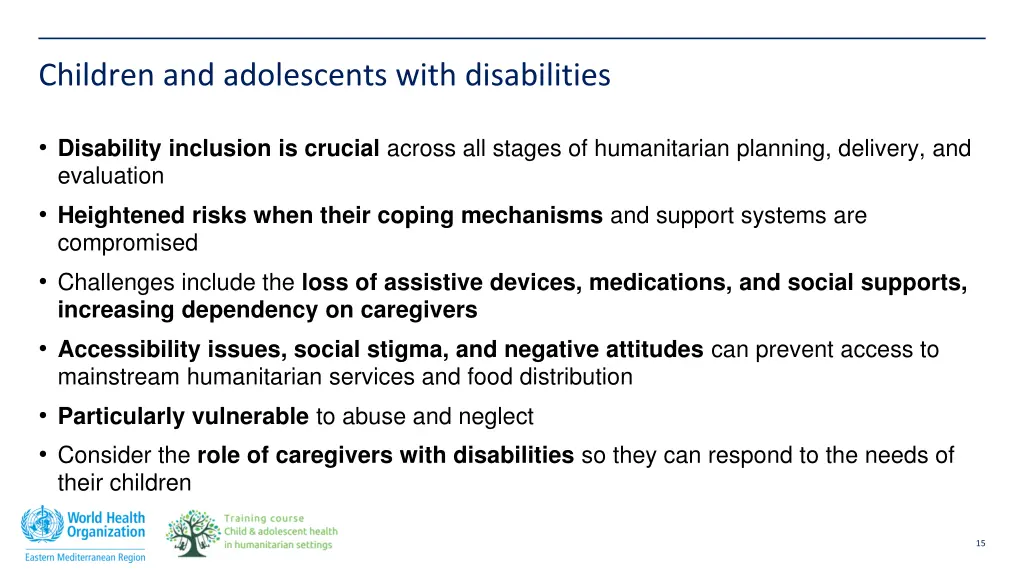 children and adolescents with disabilities