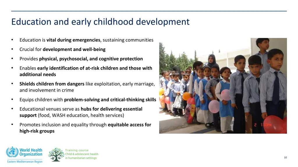 education and early childhood development