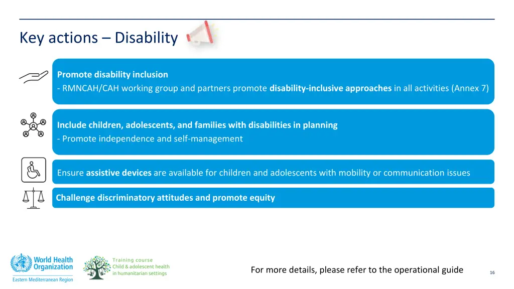 key actions disability