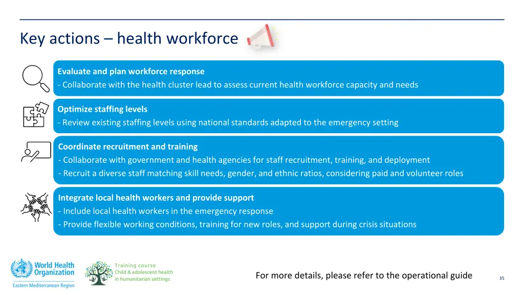 key actions health workforce