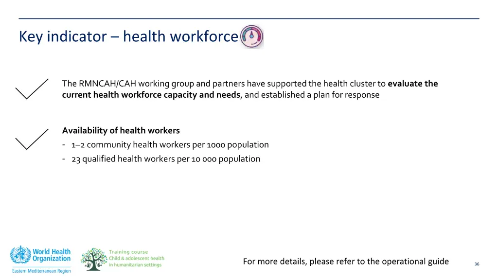 key indicator health workforce