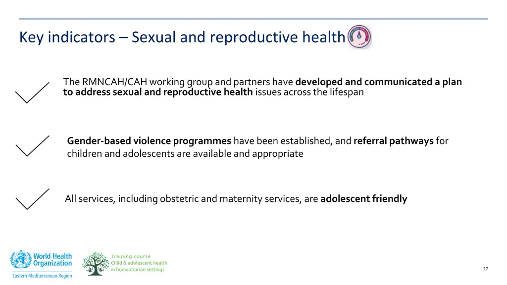 key indicators sexual and reproductive health