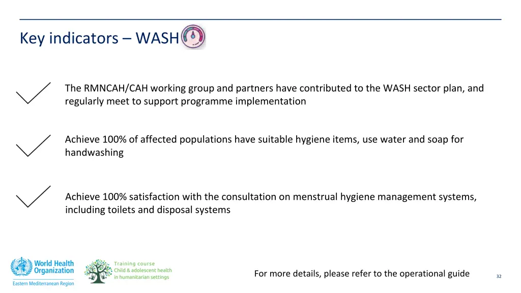 key indicators wash