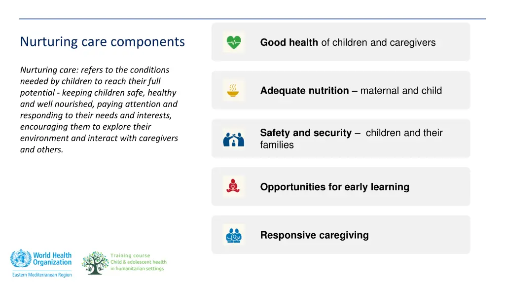 nurturing care components