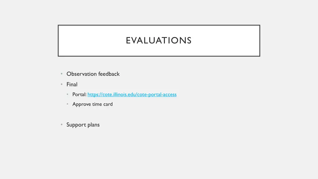 evaluations