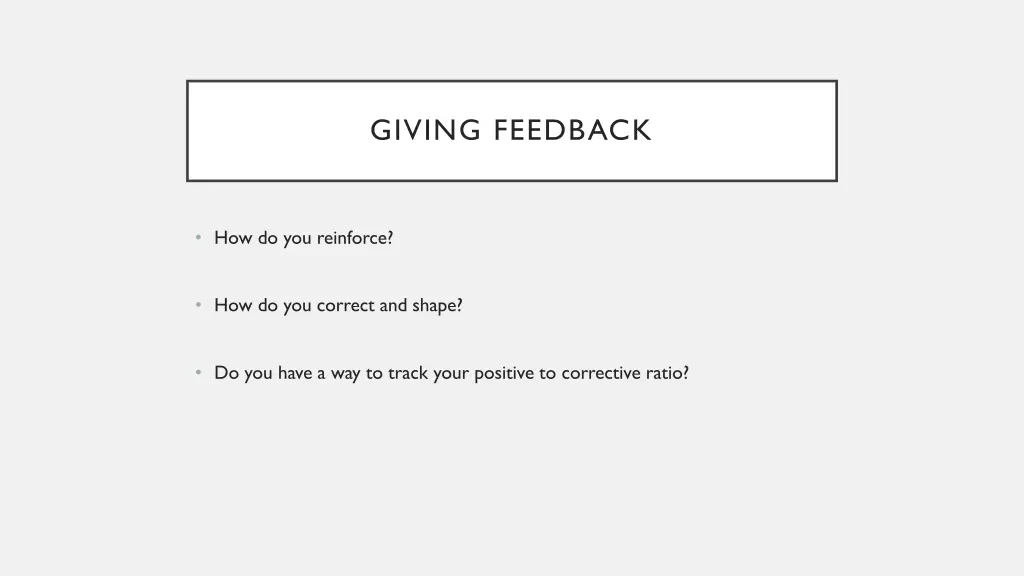 giving feedback
