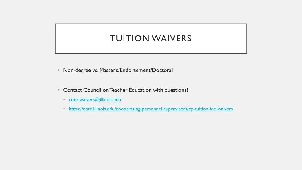 tuition waivers
