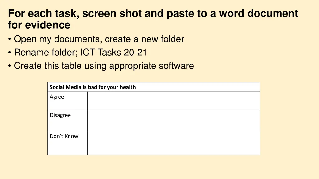 for each task screen shot and paste to a word