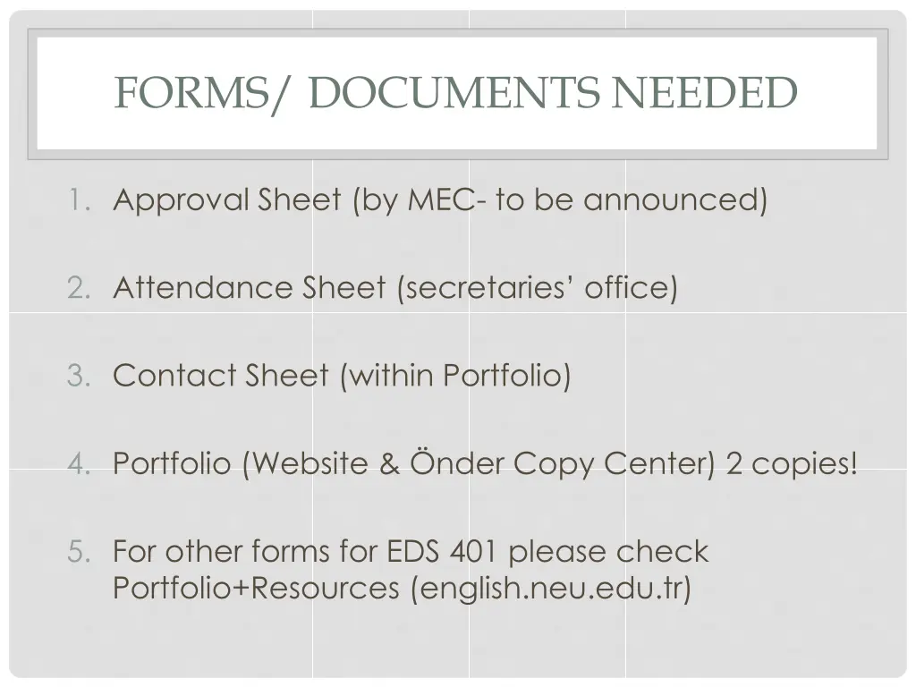 forms documents needed
