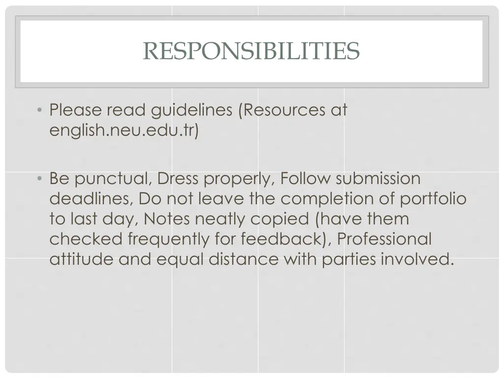 responsibilities