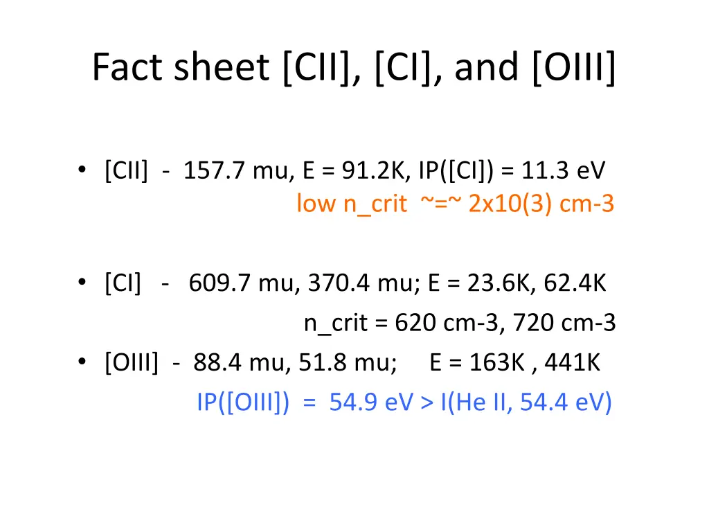 fact sheet cii ci and oiii